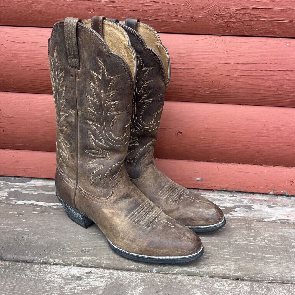 Ariat Brown Leather Western Heeled Boots